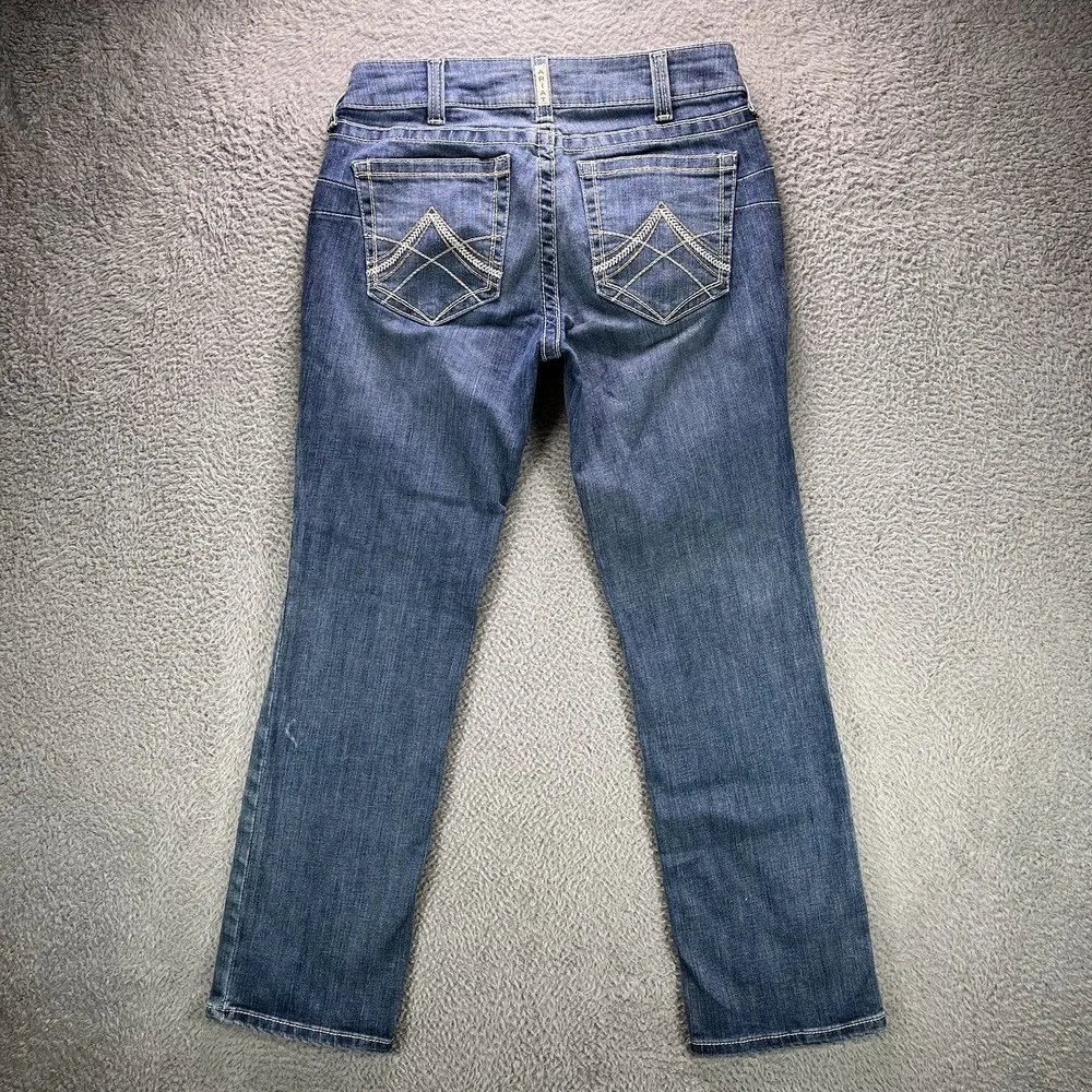 Ariat REAL Jeans Womens 30x30 Blue Performance Stretch Straight Leg Mid Rise 30S - Picture 3 of 16